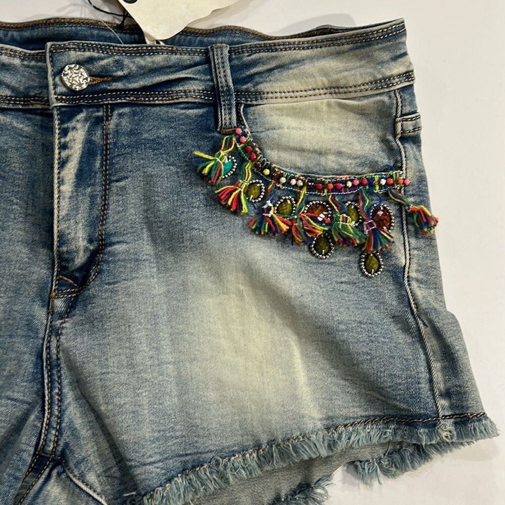 Chelsea & Violet Denim Jeweled Shorts - Sz 31 - NWT - Picture 4 of 7